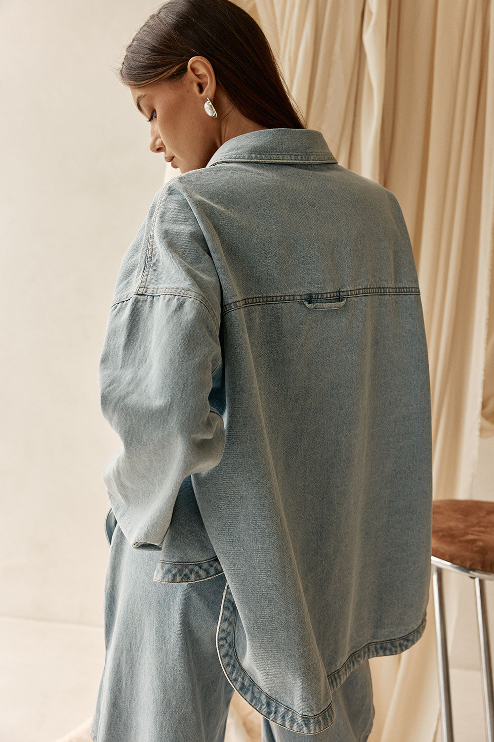 SAMPLE-Poet Denim Jacket  - Light Blue