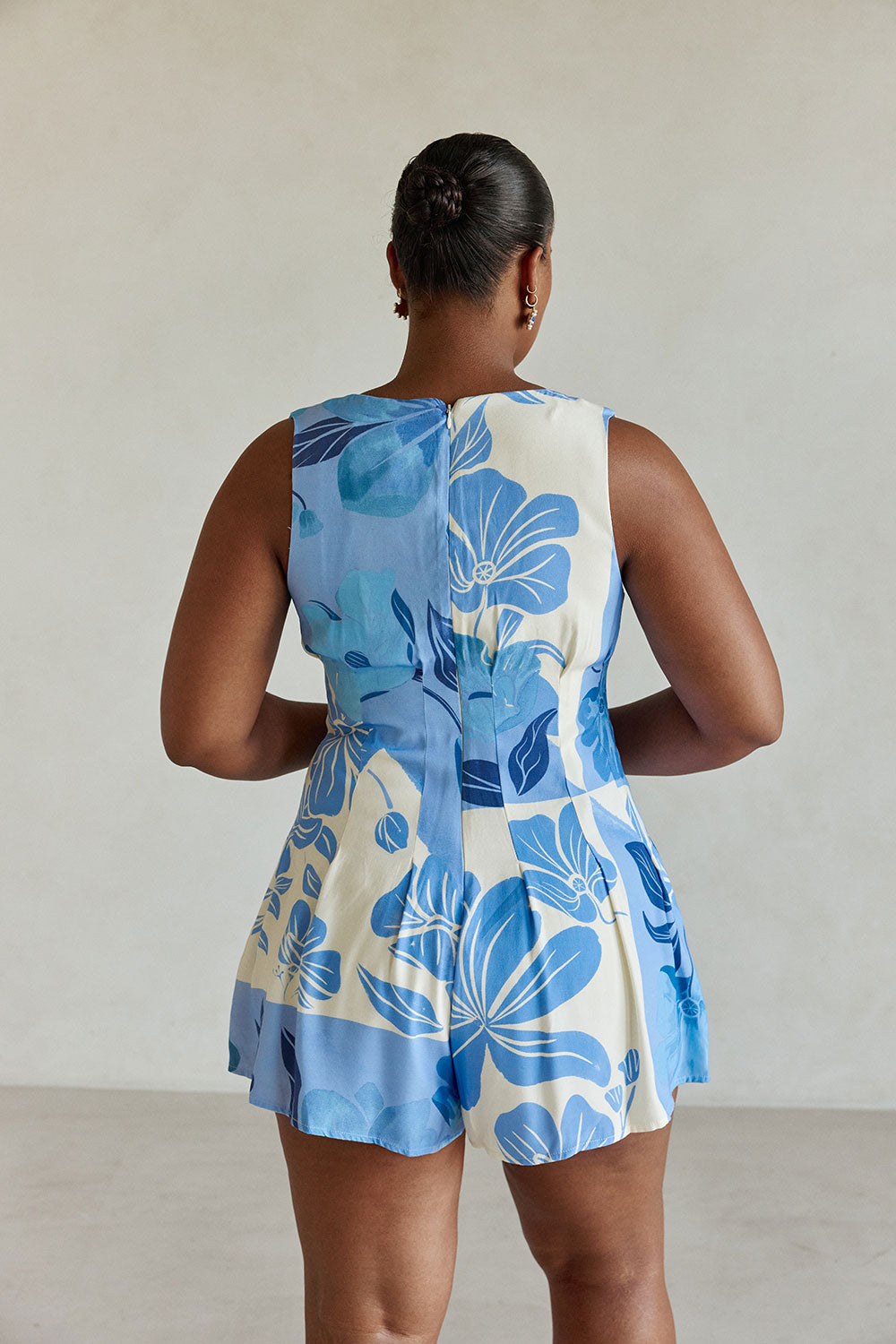 SAMPLE-Jade Playsuit - Azure Bloom