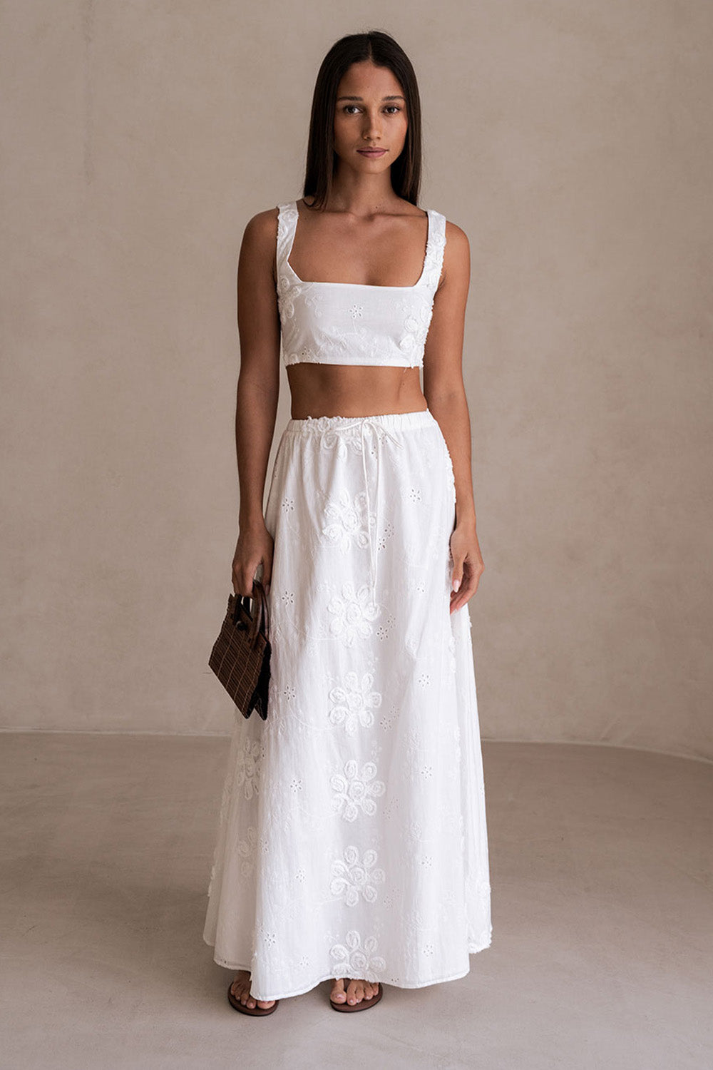 Procha White Broderie Cropped Procha Top – Stores