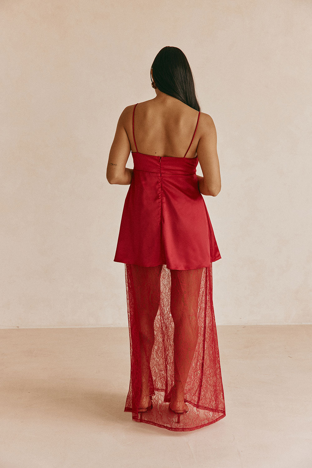 SAMPLE-Dove Dress - Red
