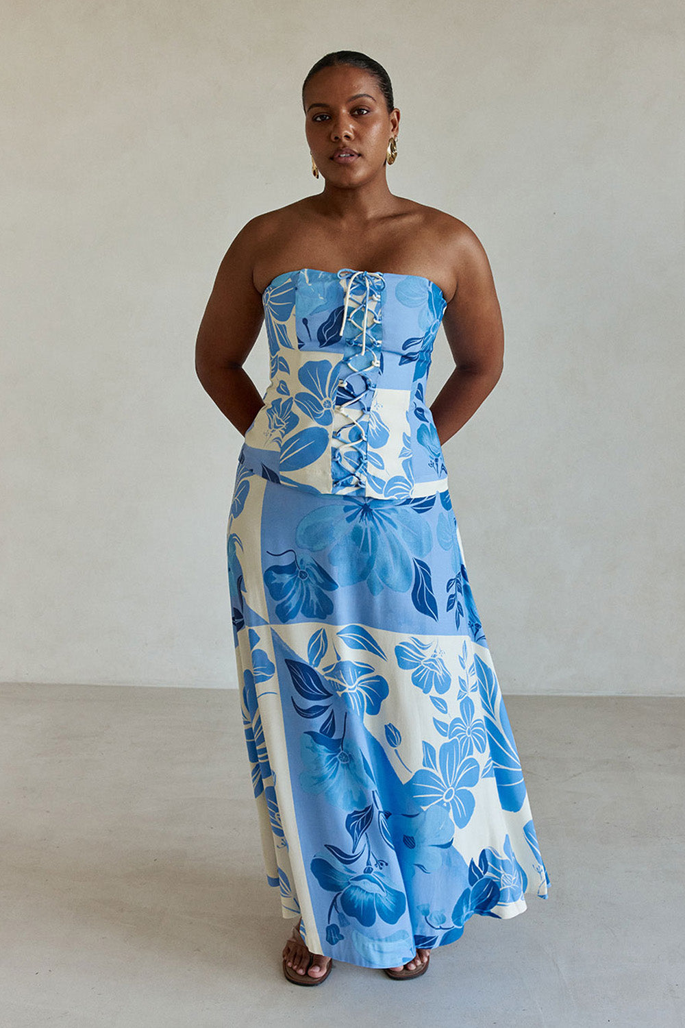 SAMPLE-Mirae Dress - Azure Bloom