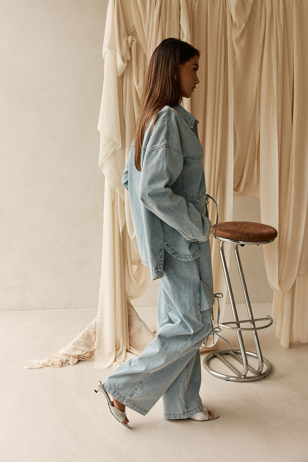 SAMPLE-Poet Denim Jacket  - Light Blue
