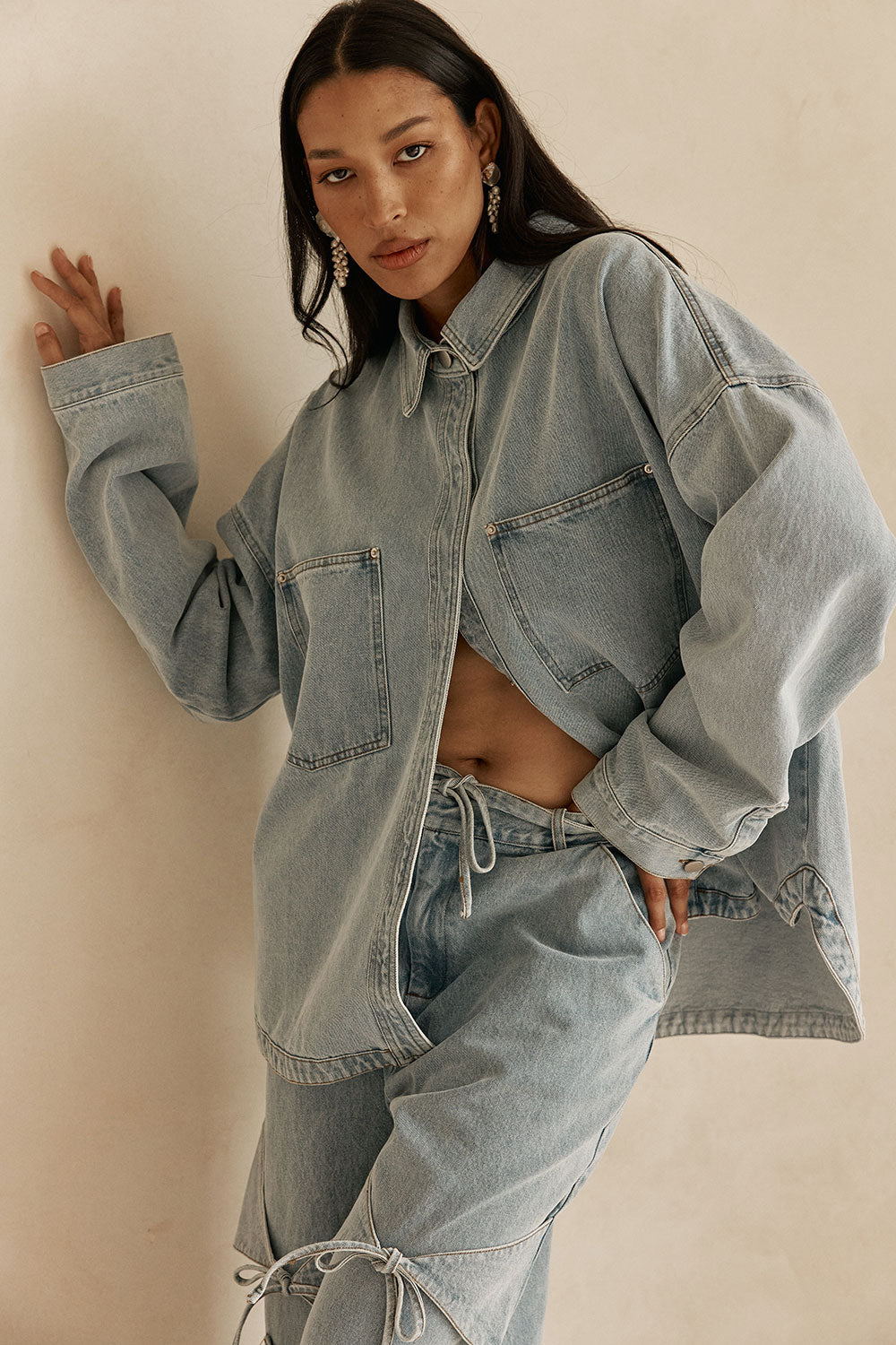 SAMPLE-Poet Denim Jacket  - Light Blue