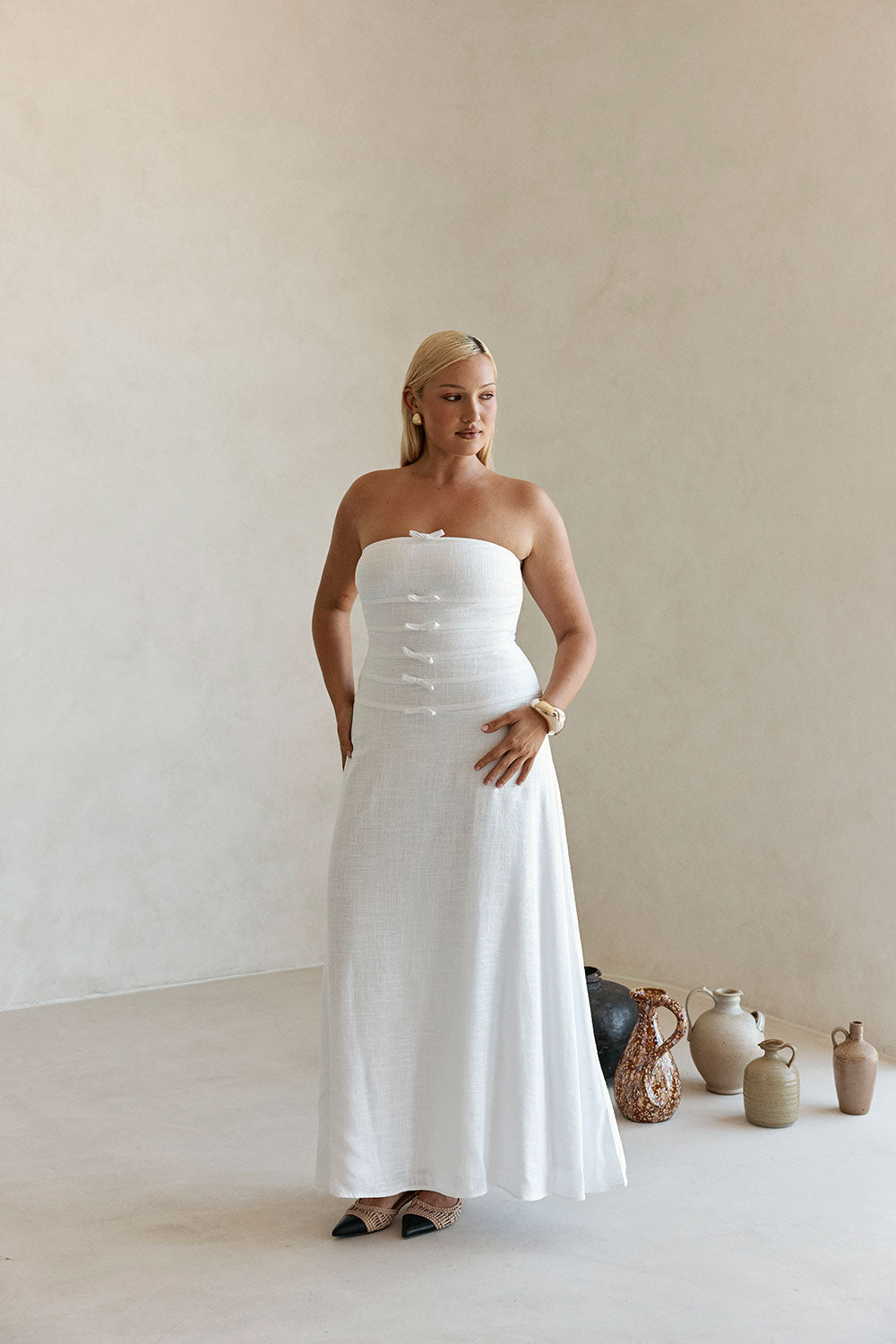 SAMPLE-Palais Maxi Dress - White