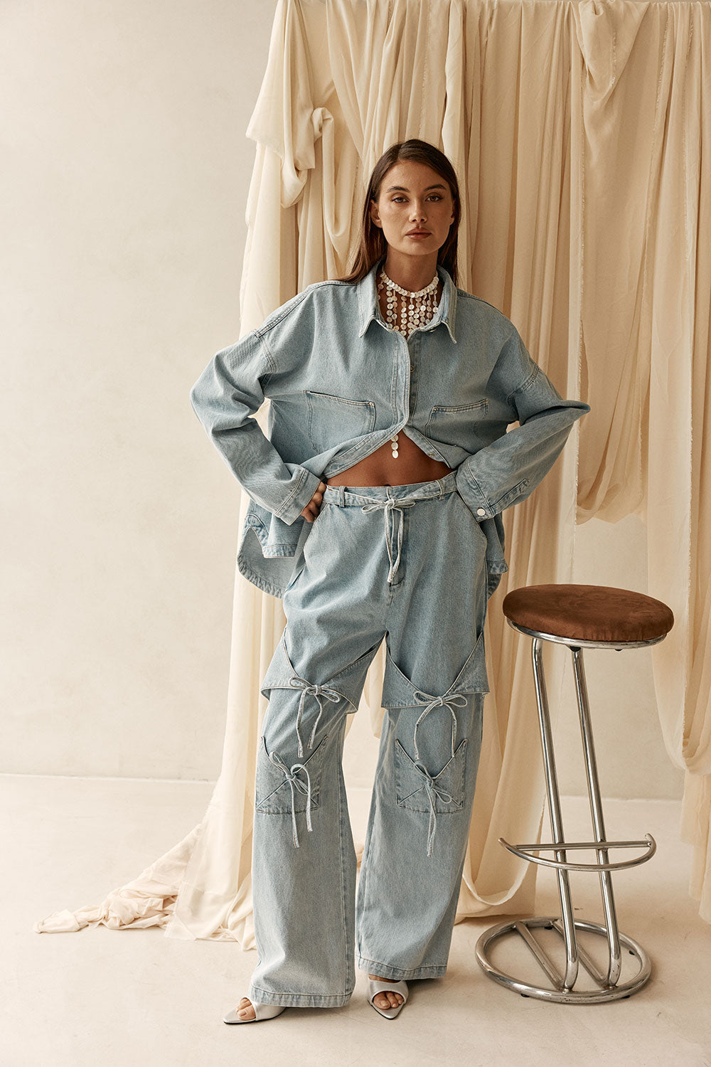 Poet Denim Pants - Light Blue