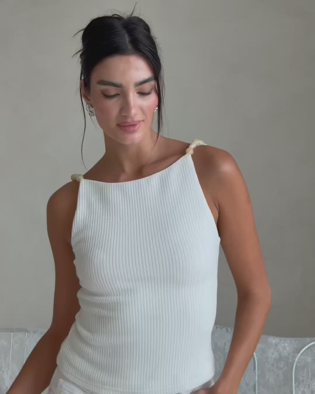 Illaria Top - Cream Bead