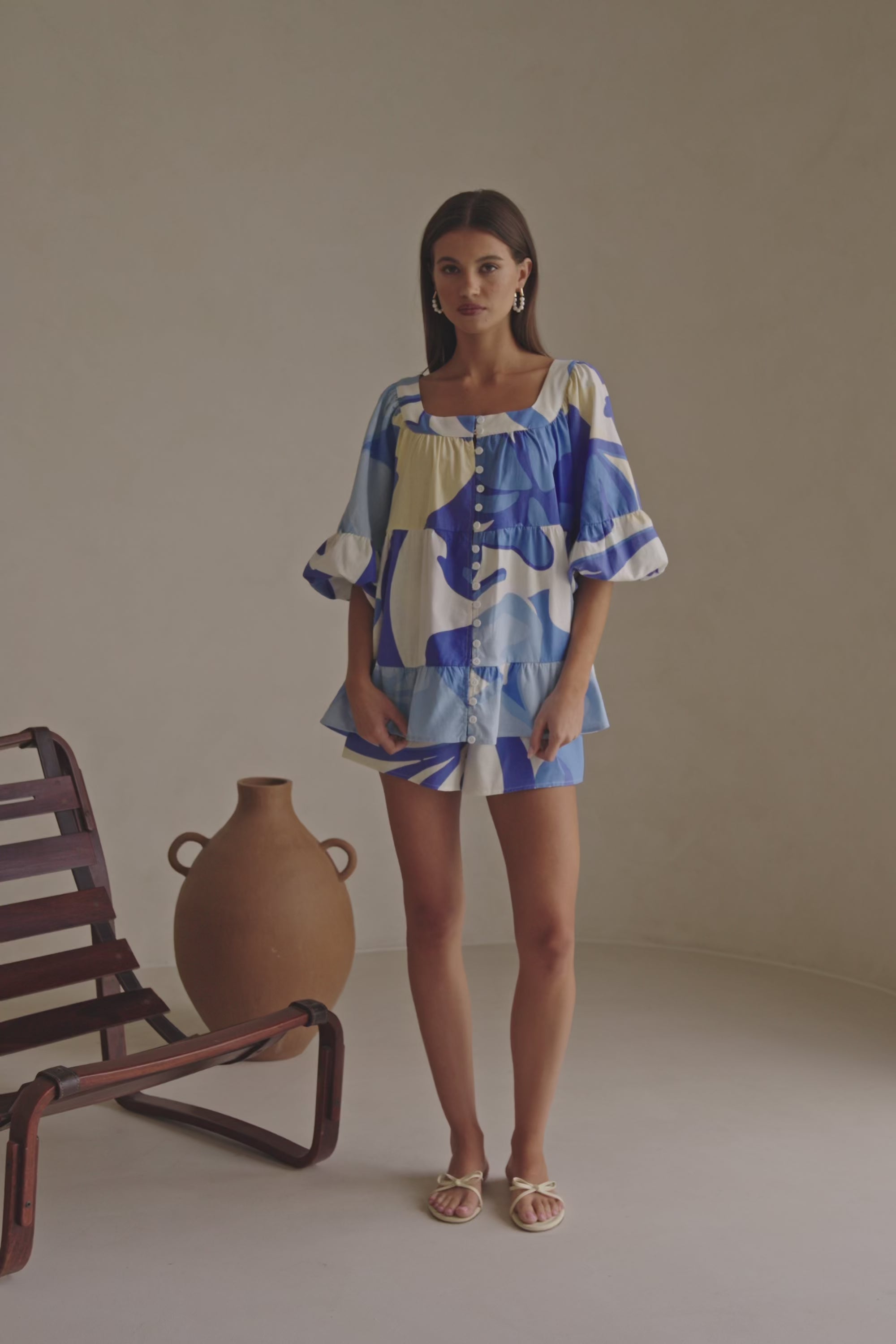 Elara Top - Valley Blue