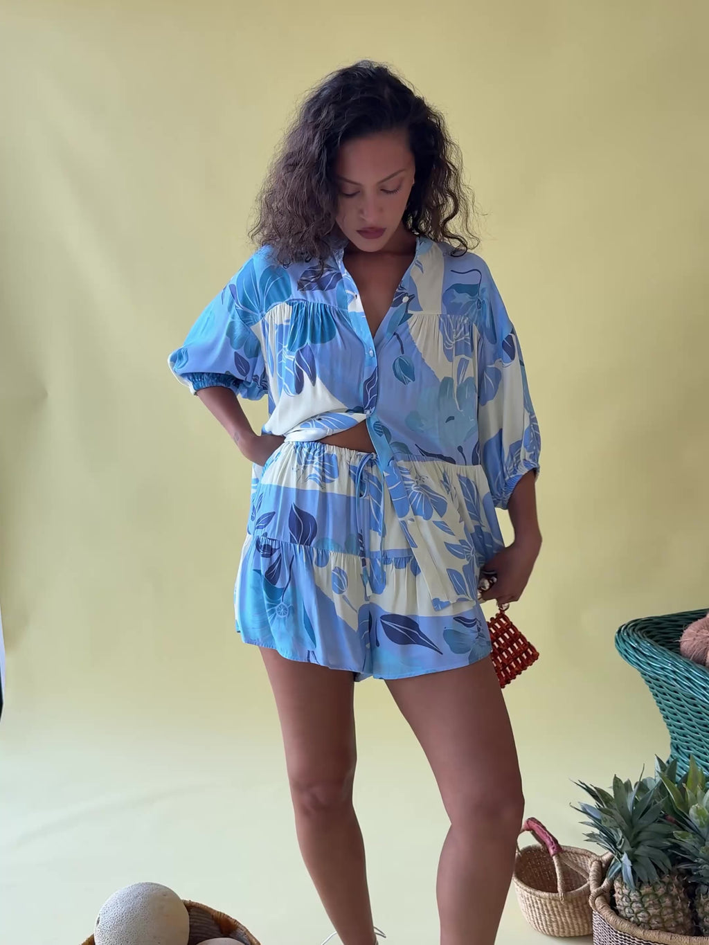 Lani Top - Azure Bloom
